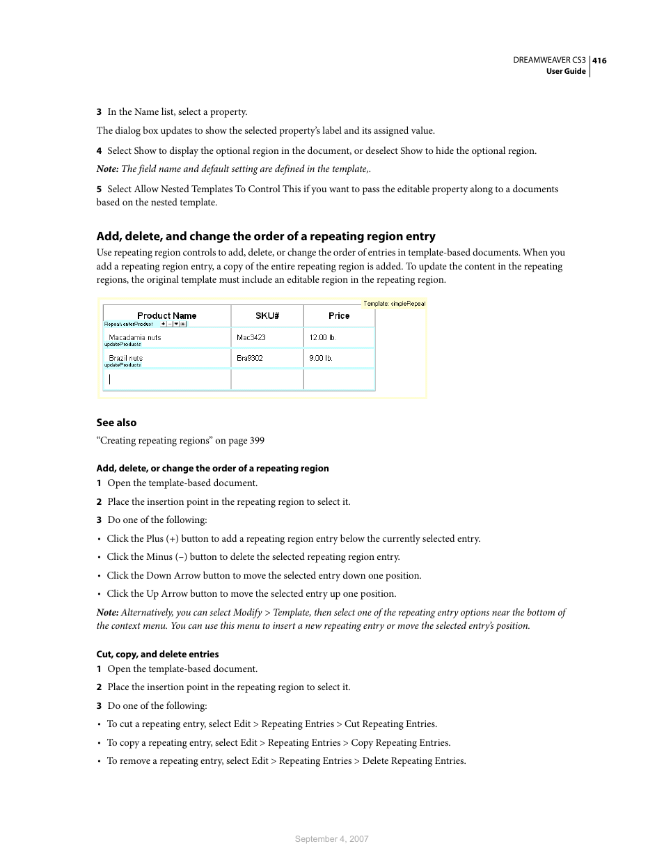 Adobe Dreamweaver CS3 User Manual | Page 423 / 738