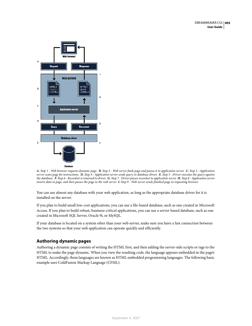 Authoring dynamic pages | Adobe Dreamweaver CS3 User Manual | Page 502 / 738