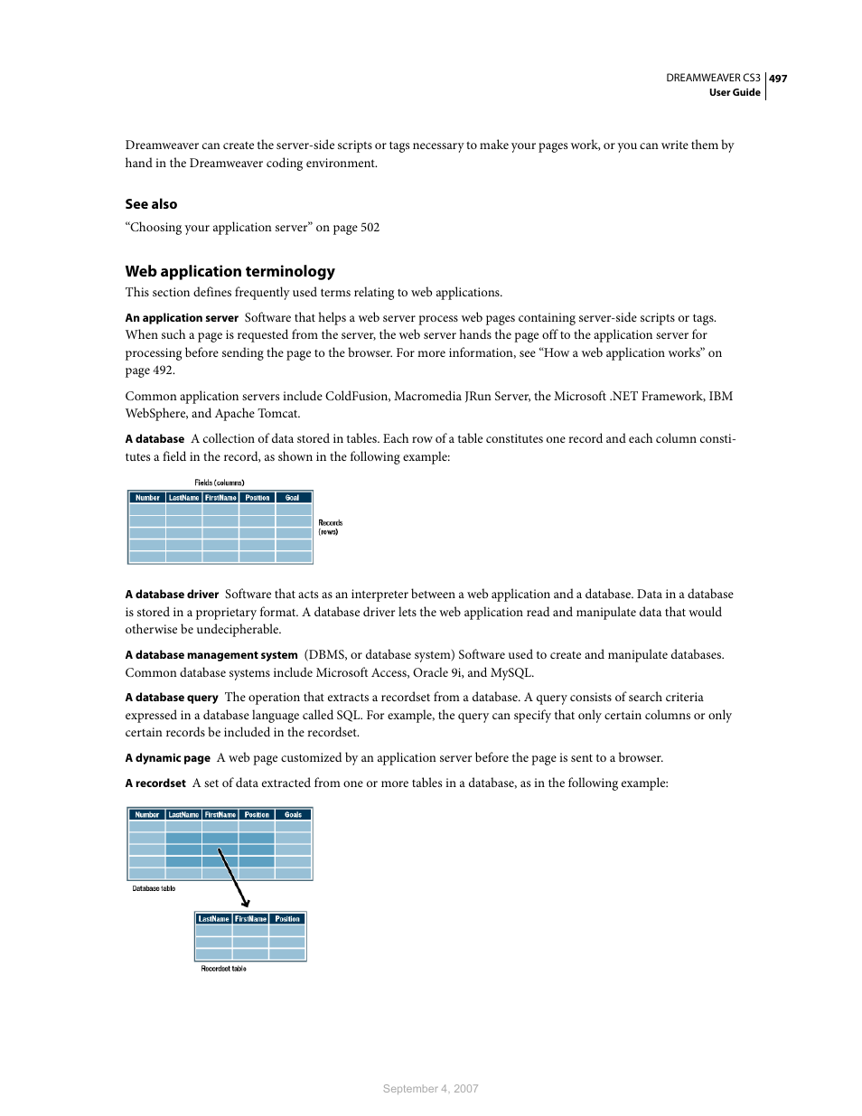 Web application terminology | Adobe Dreamweaver CS3 User Manual | Page 504 / 738