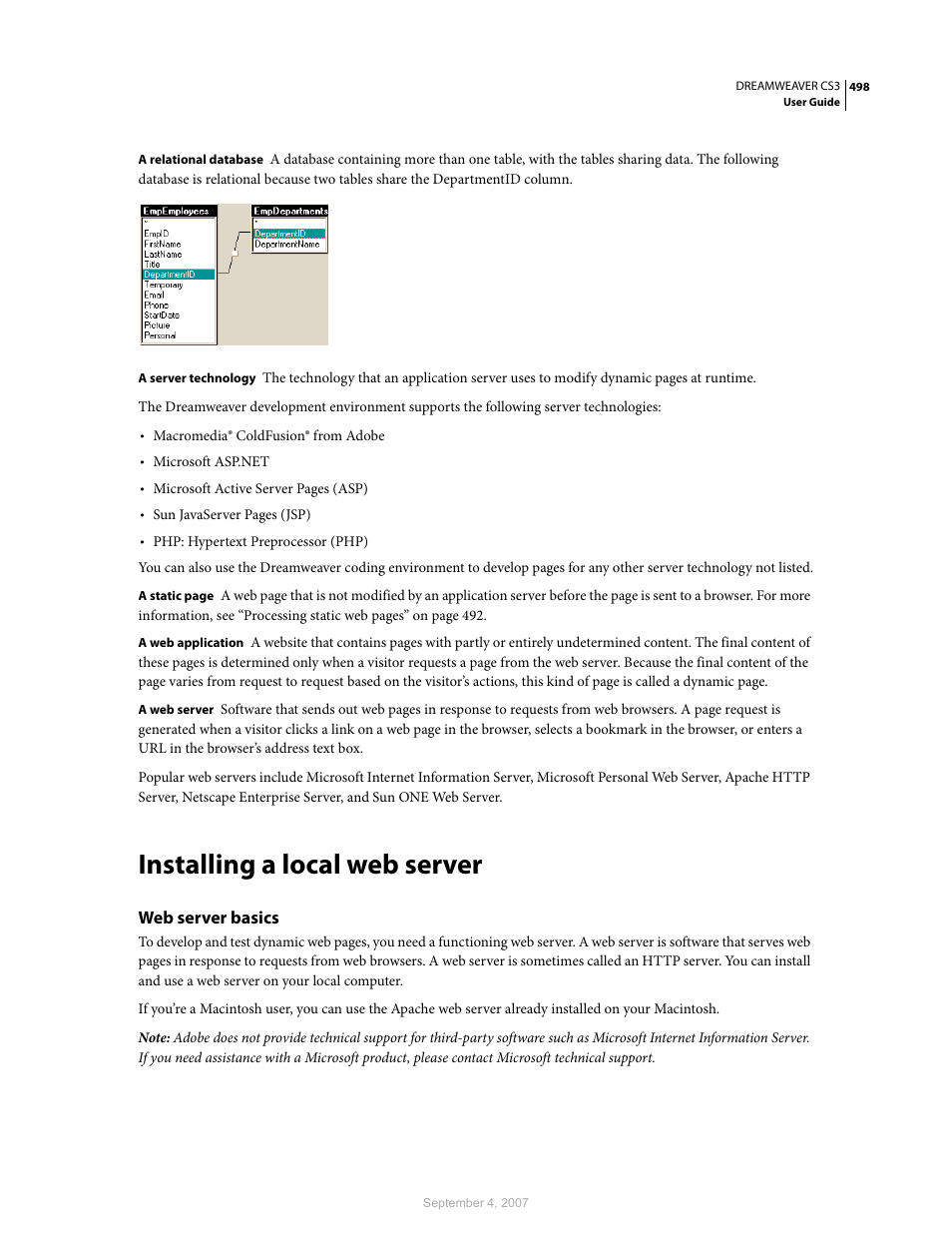 Installing a local web server, Web server basics | Adobe Dreamweaver CS3 User Manual | Page 505 / 738