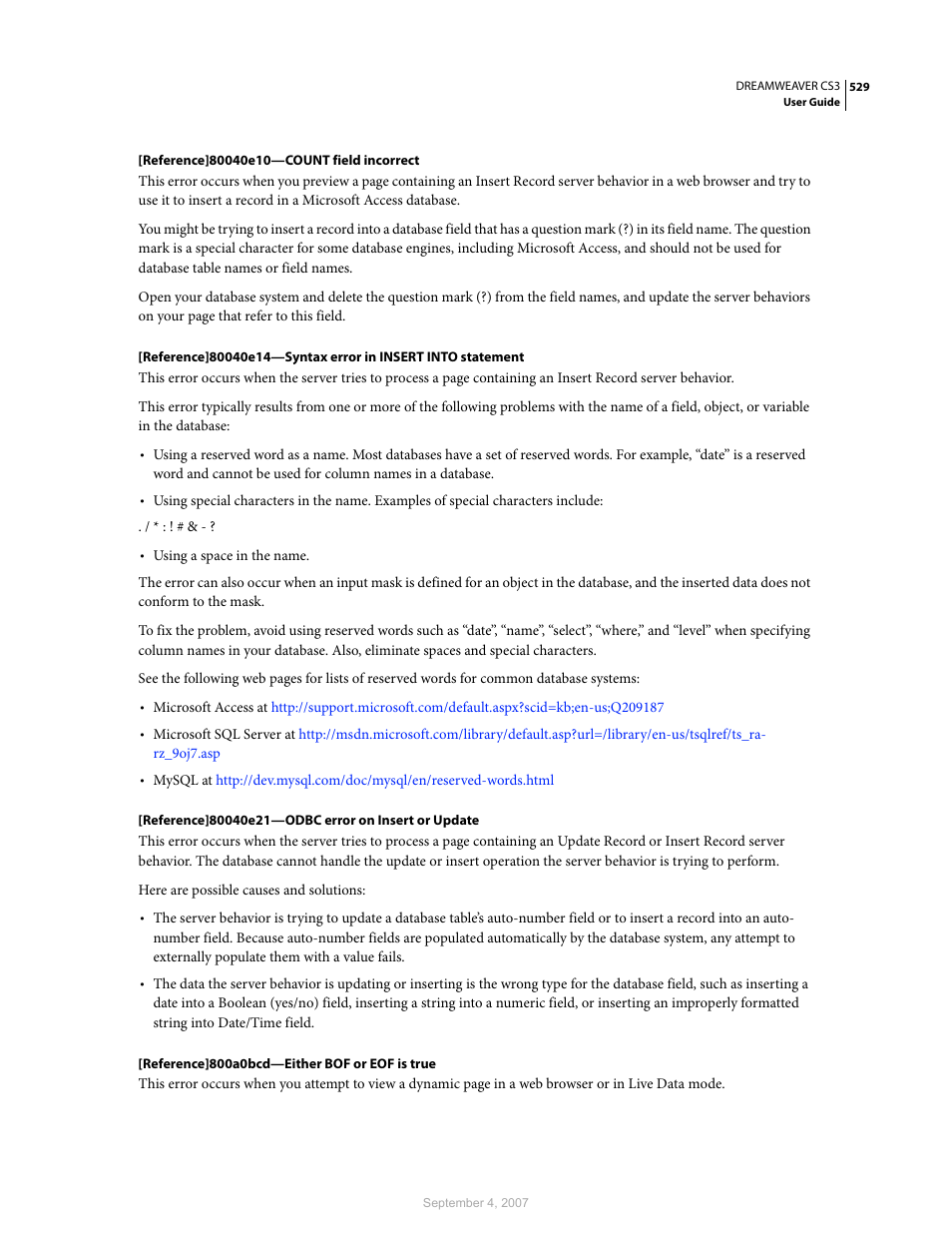 Adobe Dreamweaver CS3 User Manual | Page 536 / 738