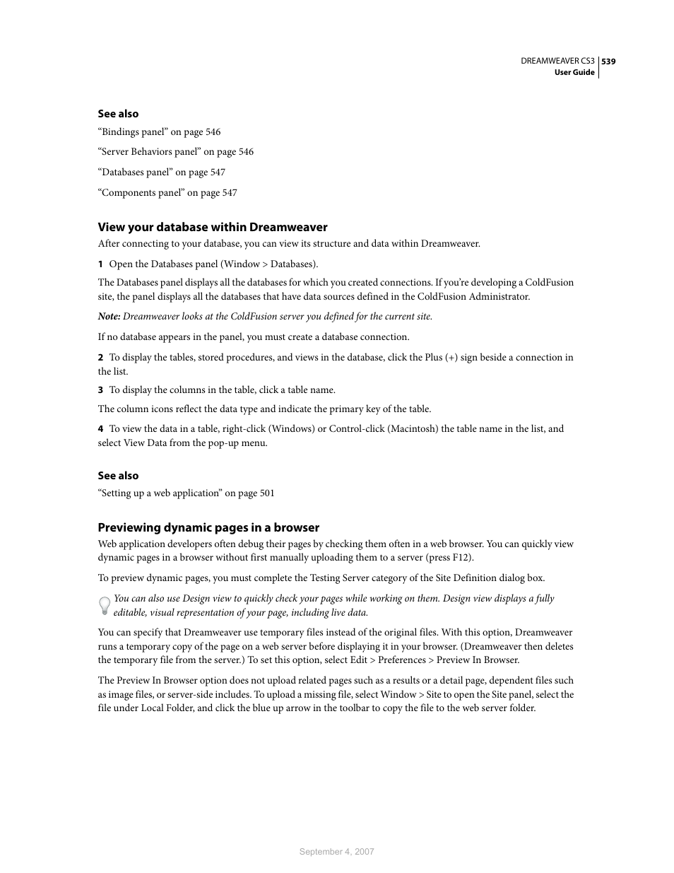 View your database within dreamweaver | Adobe Dreamweaver CS3 User Manual | Page 546 / 738