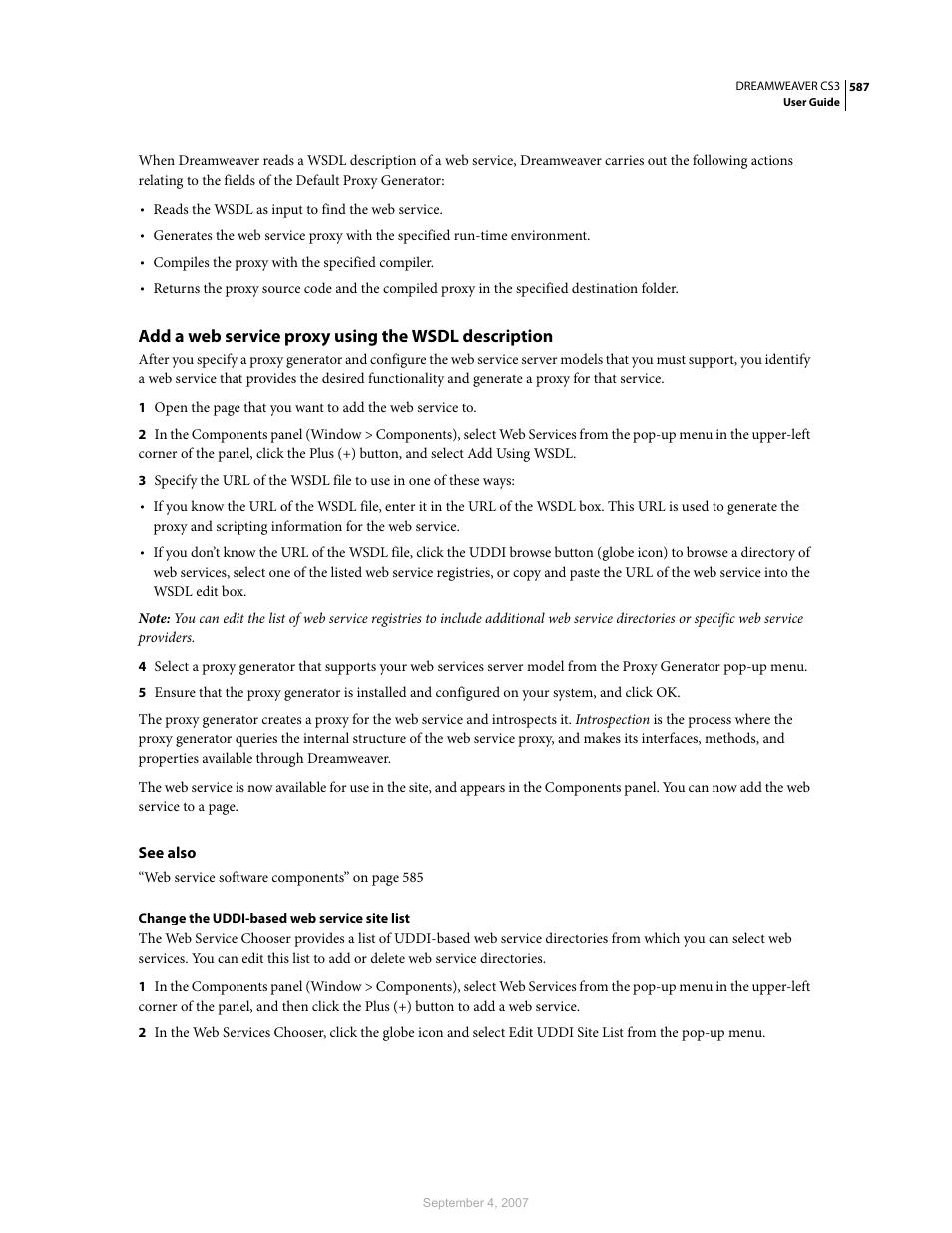 Add a web service proxy using the wsdl description | Adobe Dreamweaver CS3 User Manual | Page 594 / 738