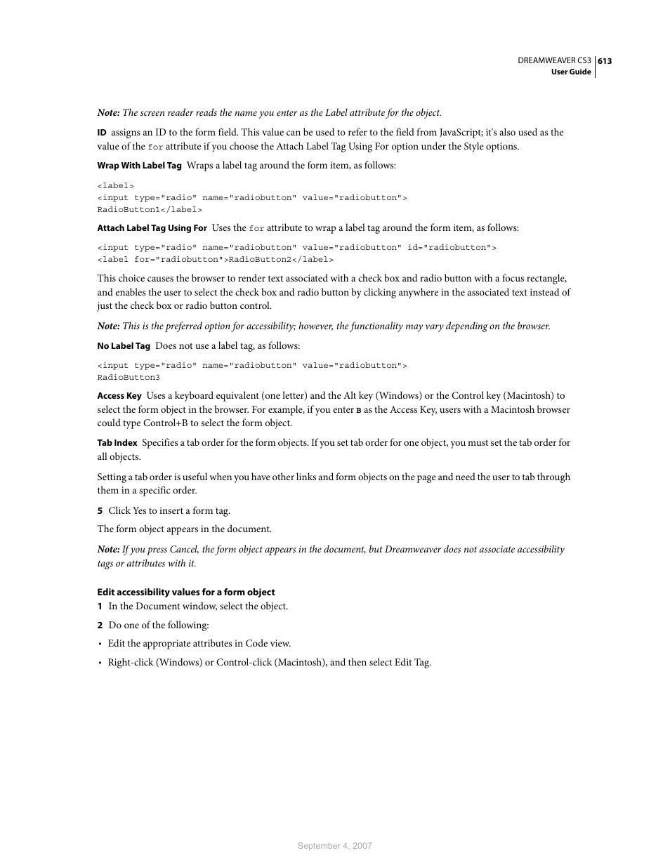 Adobe Dreamweaver CS3 User Manual | Page 620 / 738
