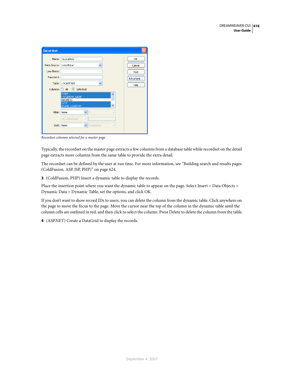 Adobe Dreamweaver CS3 User Manual | Page 623 / 738