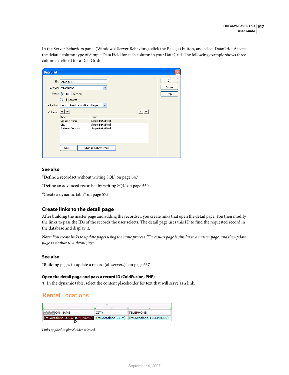 Adobe Dreamweaver CS3 User Manual | Page 624 / 738