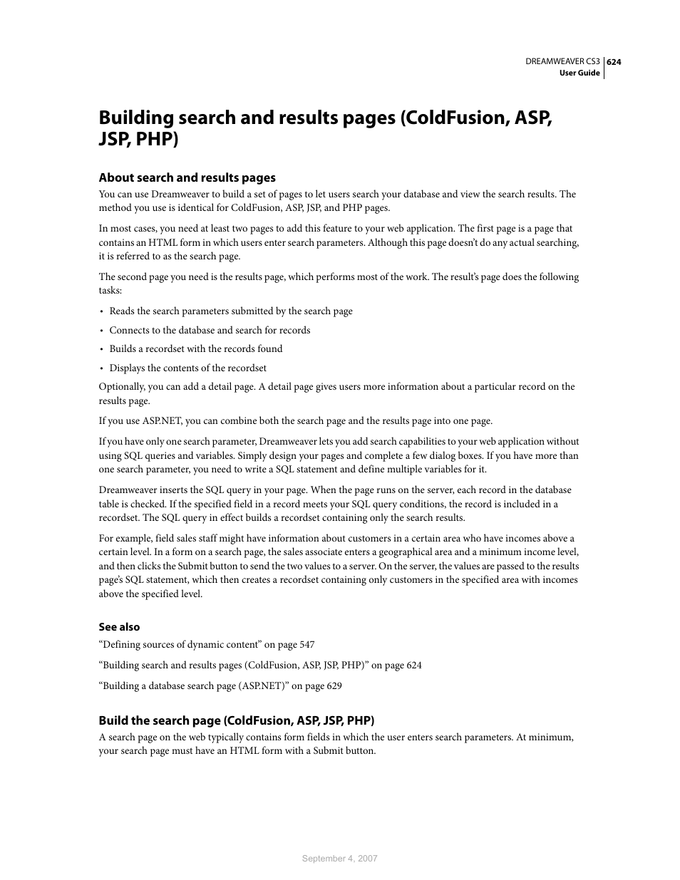 Adobe Dreamweaver CS3 User Manual | Page 631 / 738