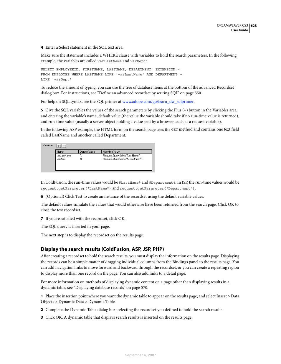 Adobe Dreamweaver CS3 User Manual | Page 635 / 738