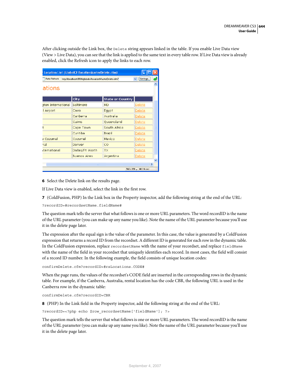 Adobe Dreamweaver CS3 User Manual | Page 651 / 738