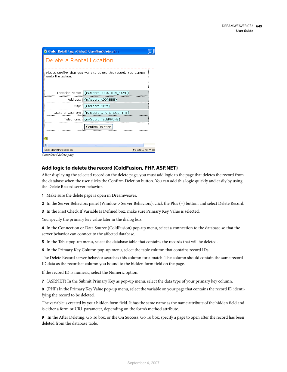 Adobe Dreamweaver CS3 User Manual | Page 656 / 738