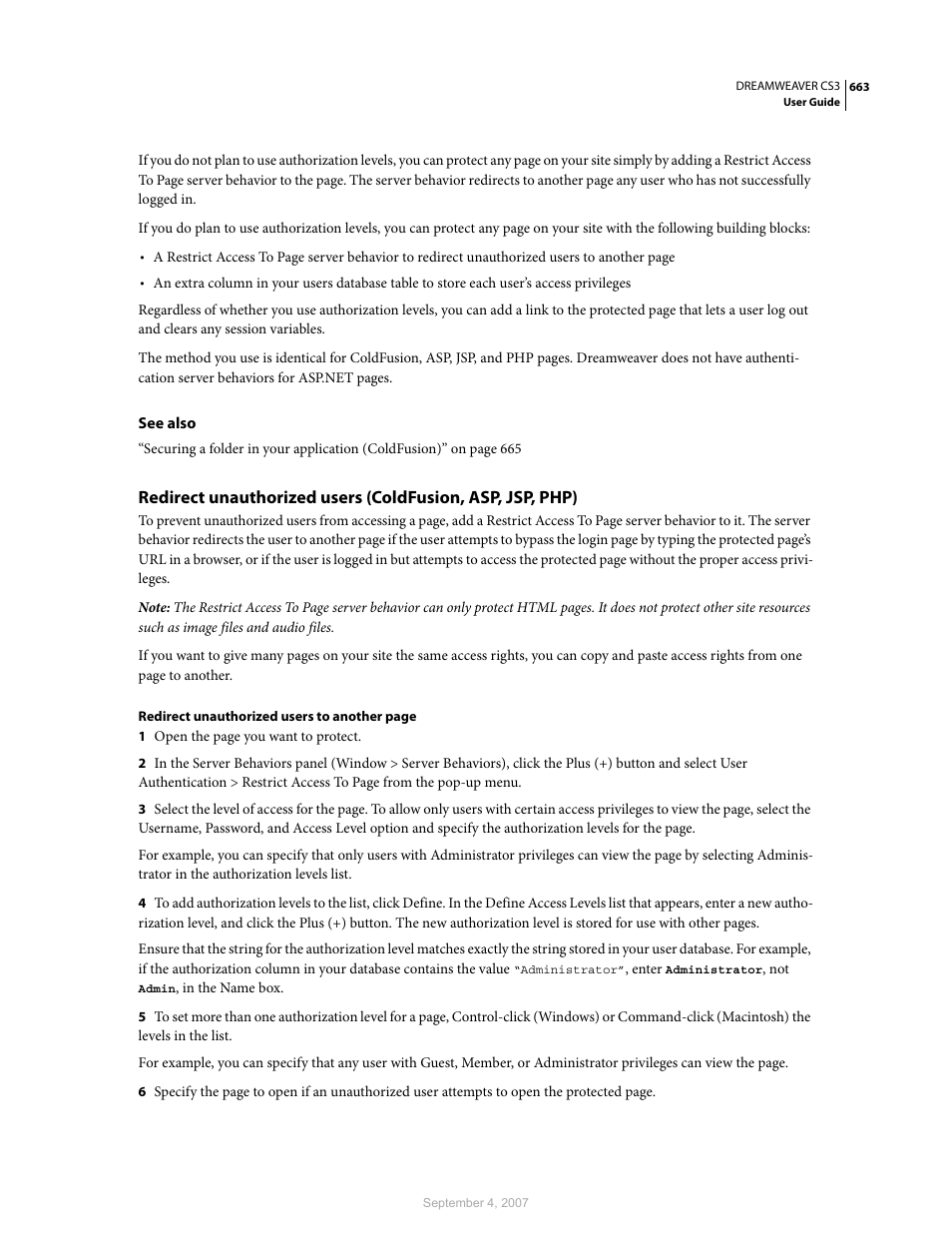 Adobe Dreamweaver CS3 User Manual | Page 670 / 738