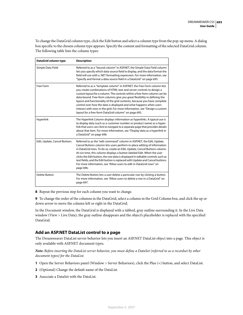 Adobe Dreamweaver CS3 User Manual | Page 700 / 738