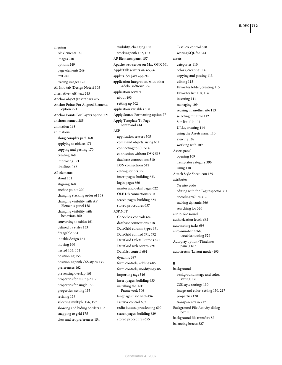 Adobe Dreamweaver CS3 User Manual | Page 719 / 738