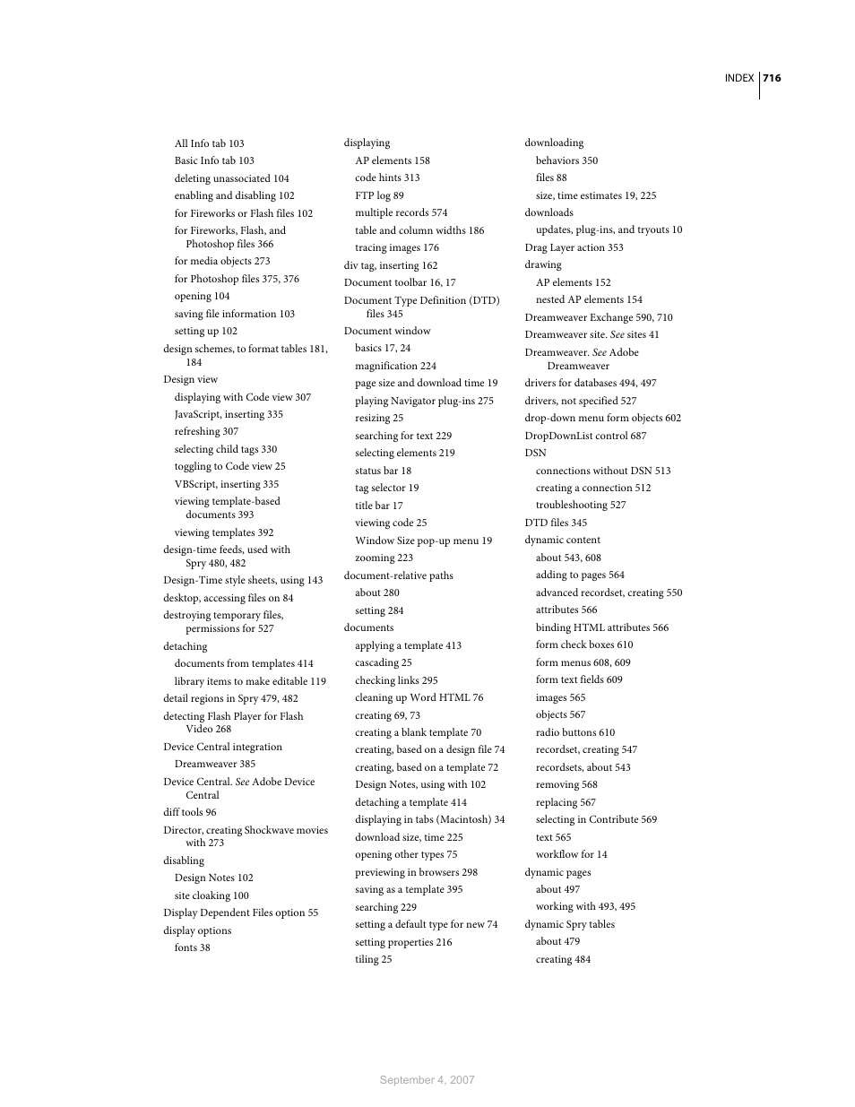 Adobe Dreamweaver CS3 User Manual | Page 723 / 738