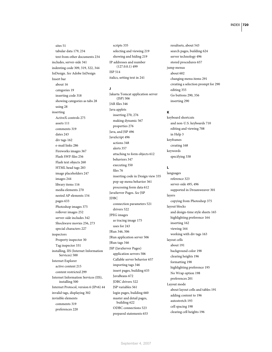 Adobe Dreamweaver CS3 User Manual | Page 727 / 738