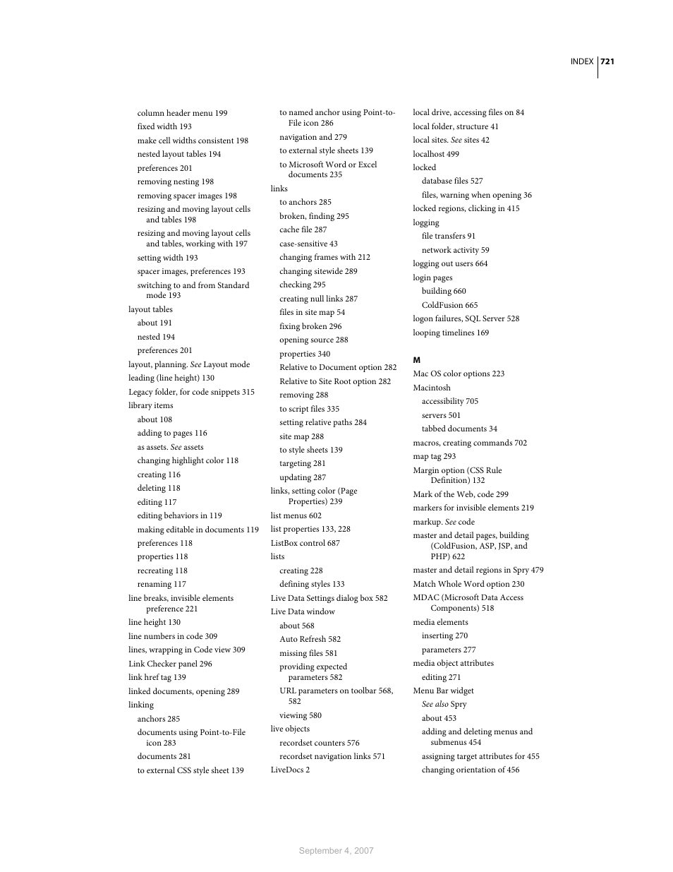 Adobe Dreamweaver CS3 User Manual | Page 728 / 738
