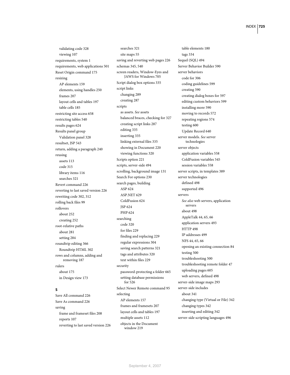 Adobe Dreamweaver CS3 User Manual | Page 732 / 738