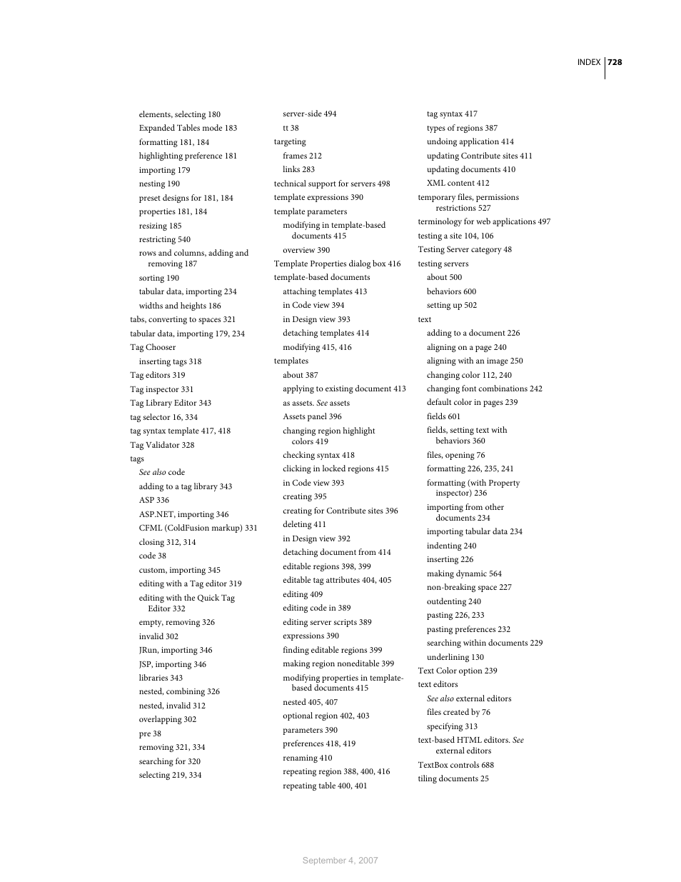 Adobe Dreamweaver CS3 User Manual | Page 735 / 738