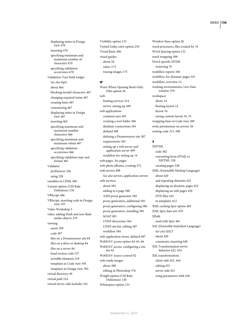 Adobe Dreamweaver CS3 User Manual | Page 737 / 738