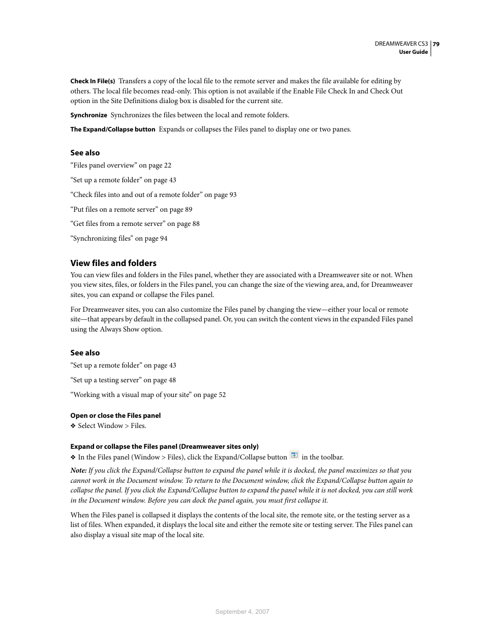 View files and folders | Adobe Dreamweaver CS3 User Manual | Page 86 / 738