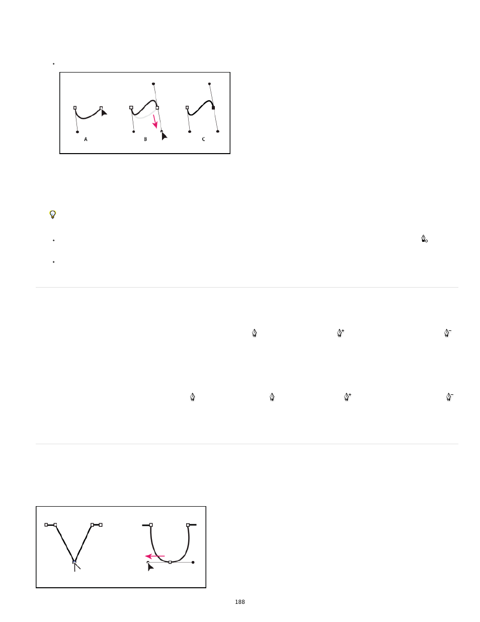 Add or delete anchor points, Adjust anchor points on paths | Adobe Flash Professional CC 2014 v.13.0 User Manual | Page 195 / 943