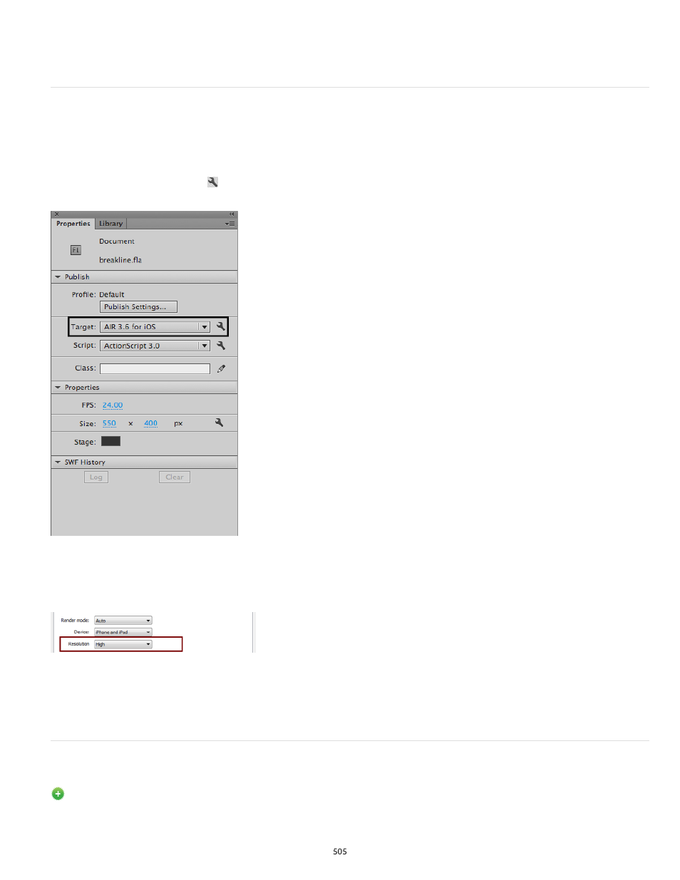 Test and debug using interpreter mode | Adobe Flash Professional CC 2014 v.13.0 User Manual | Page 512 / 943