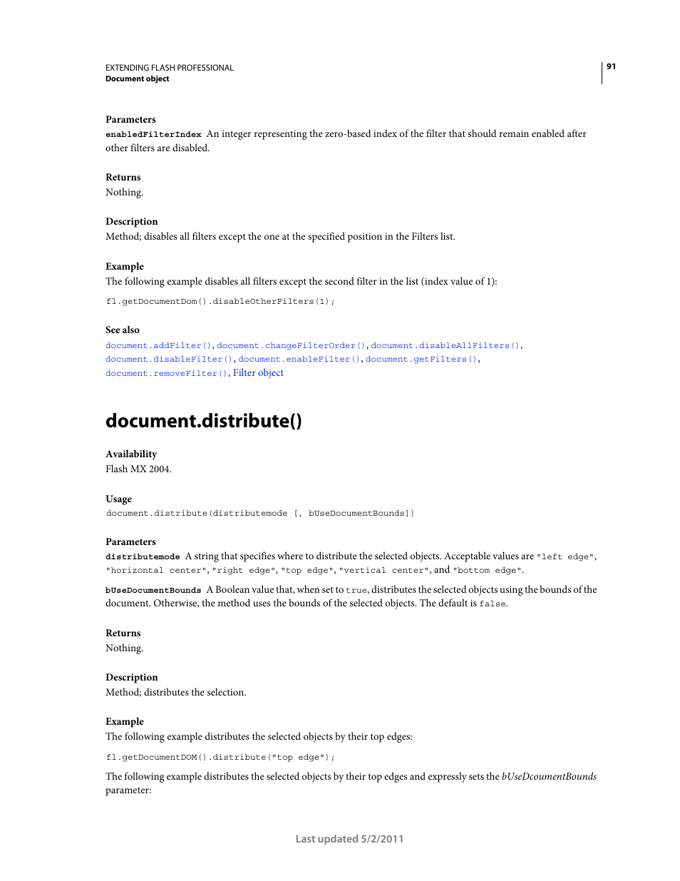 Document.distribute() | Adobe Extending Flash Professional CS5 User Manual | Page 113 / 565