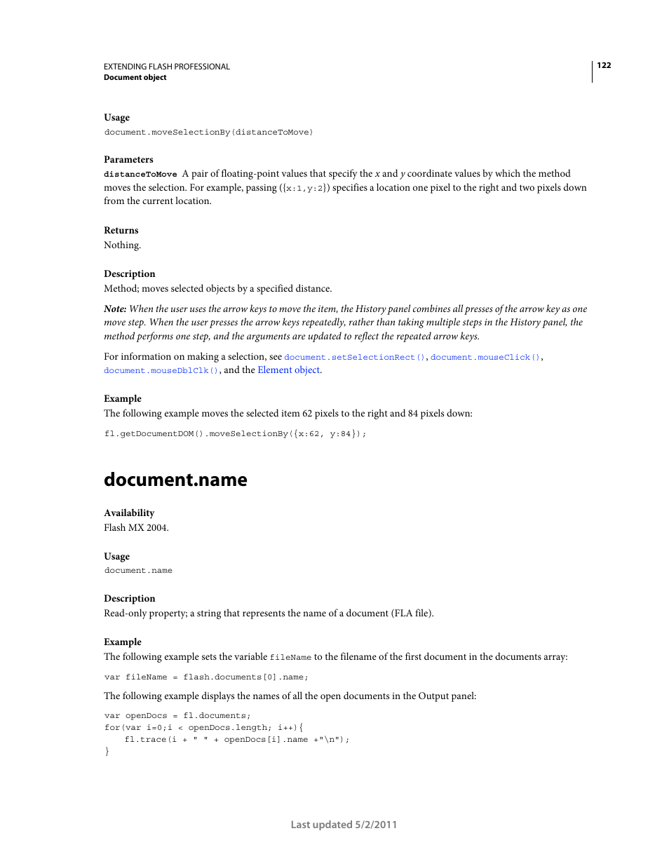 Document.name | Adobe Extending Flash Professional CS5 User Manual | Page 144 / 565