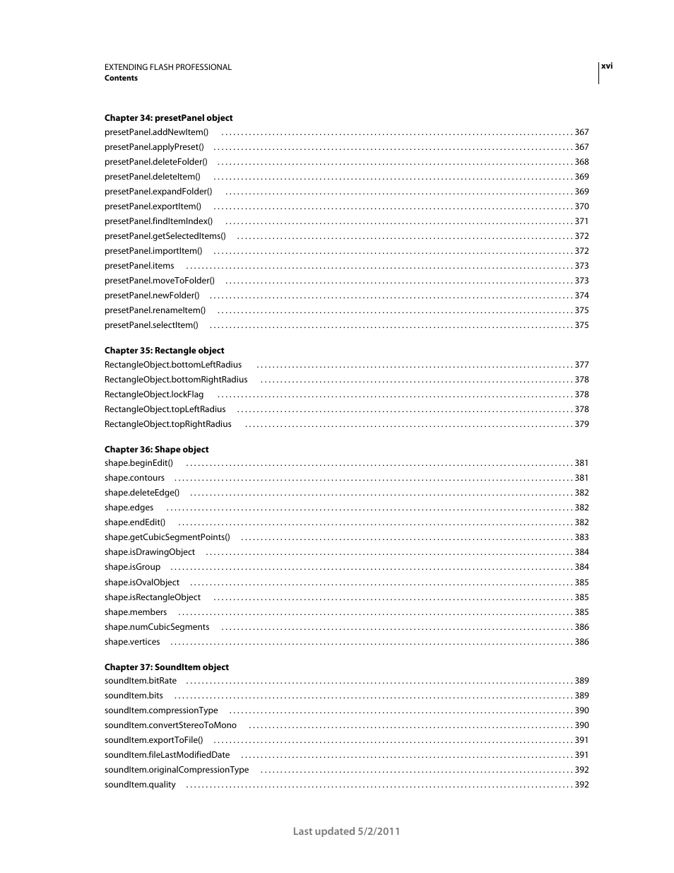 Adobe Extending Flash Professional CS5 User Manual | Page 16 / 565