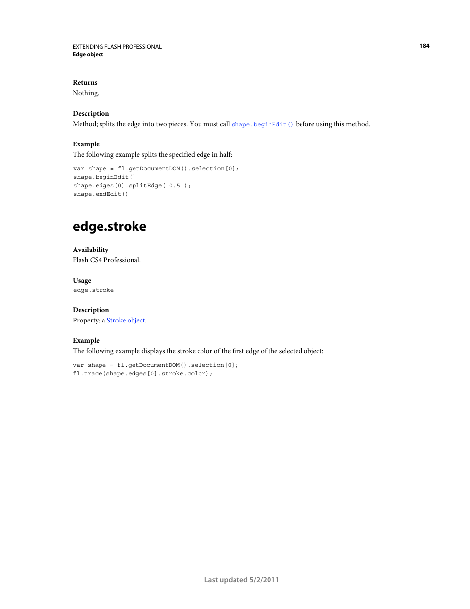 Edge.stroke | Adobe Extending Flash Professional CS5 User Manual | Page 206 / 565