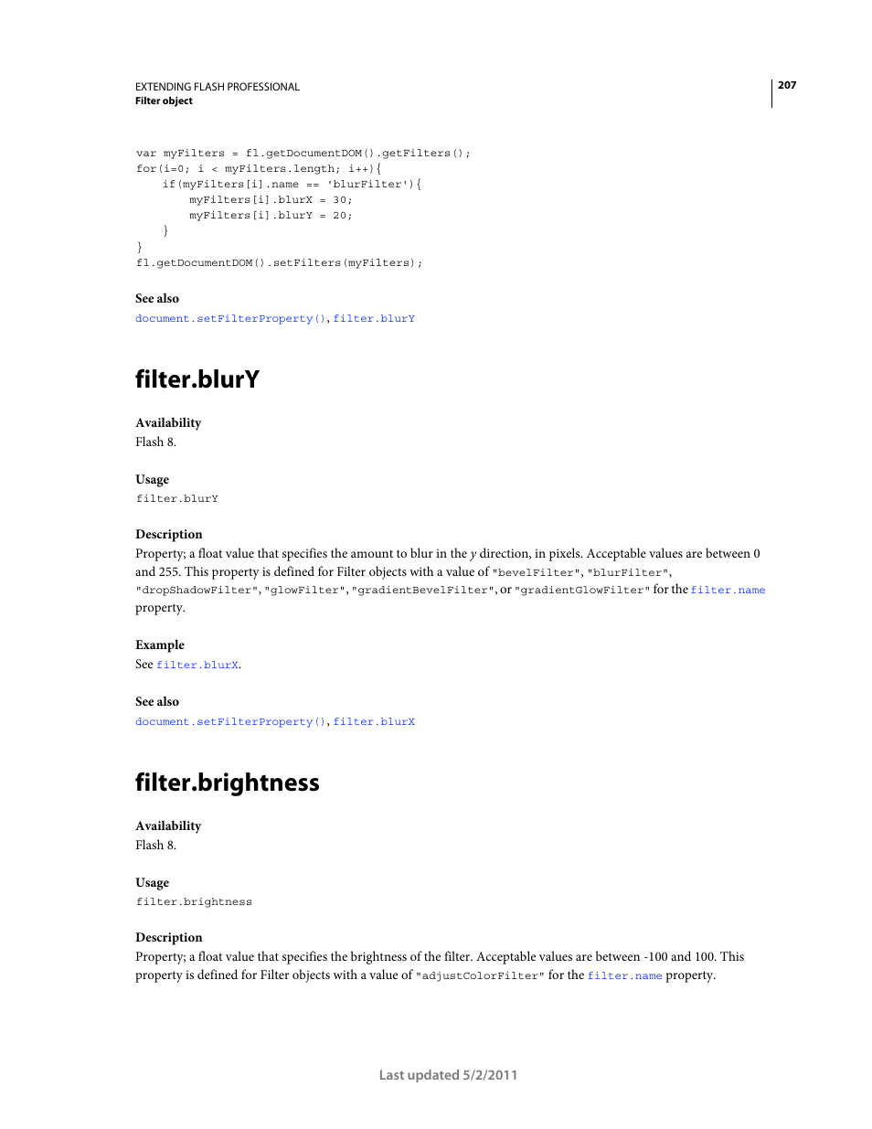 Filter.blury, Filter.brightness | Adobe Extending Flash Professional CS5 User Manual | Page 229 / 565