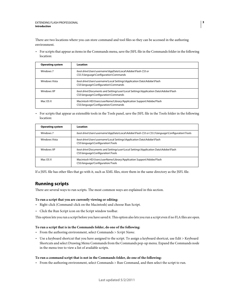 Running scripts | Adobe Extending Flash Professional CS5 User Manual | Page 25 / 565