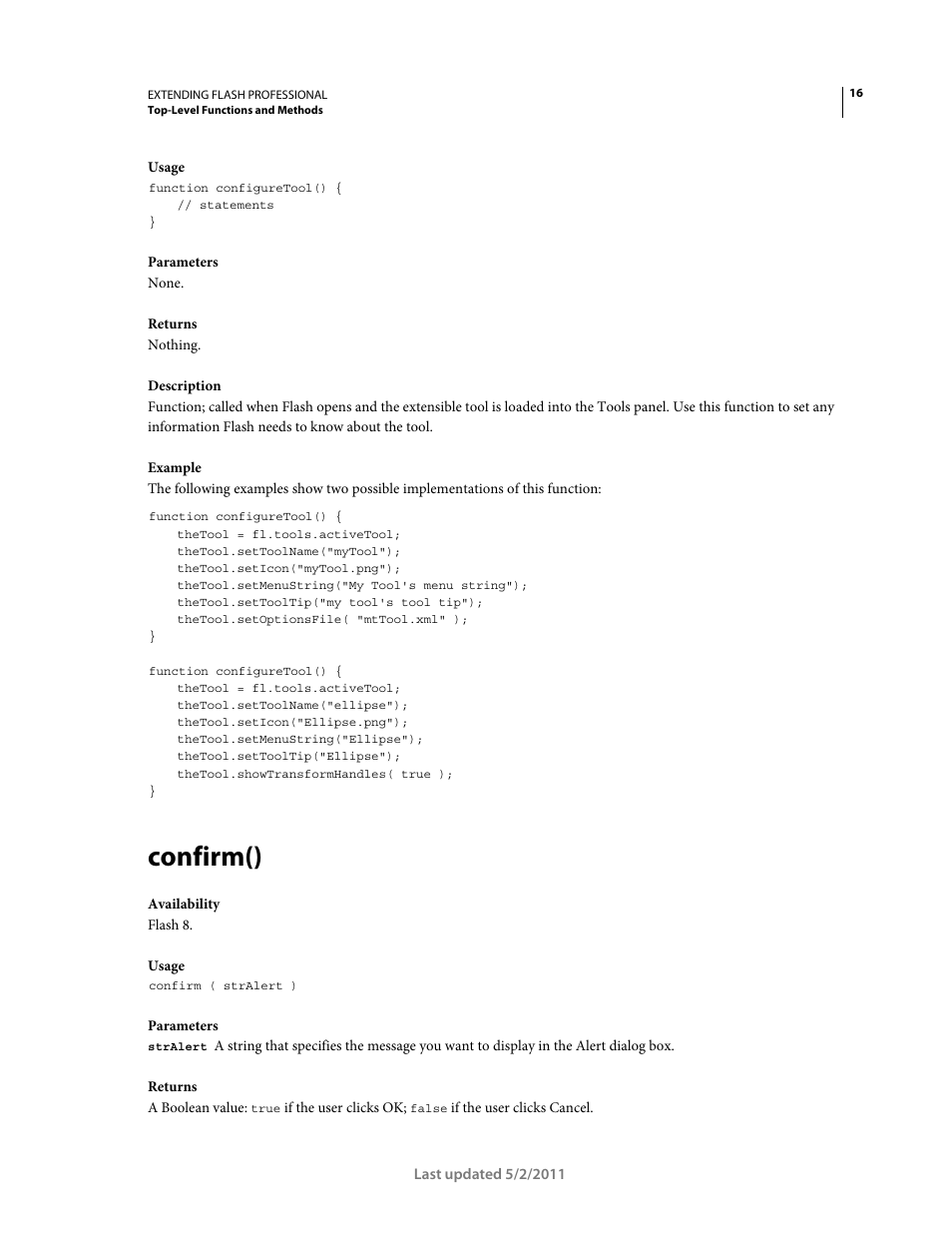 Confirm() | Adobe Extending Flash Professional CS5 User Manual | Page 38 / 565