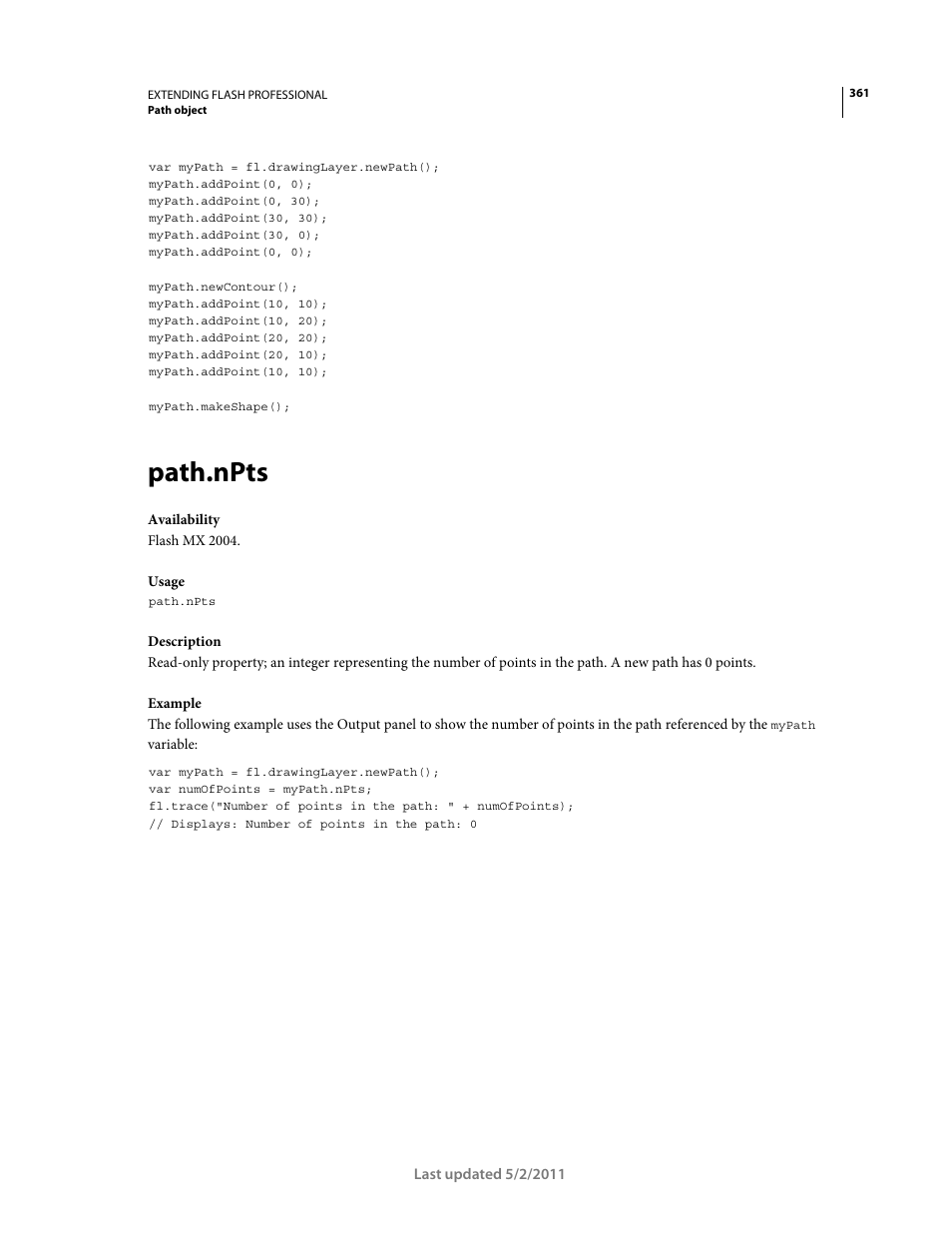 Path.npts | Adobe Extending Flash Professional CS5 User Manual | Page 383 / 565