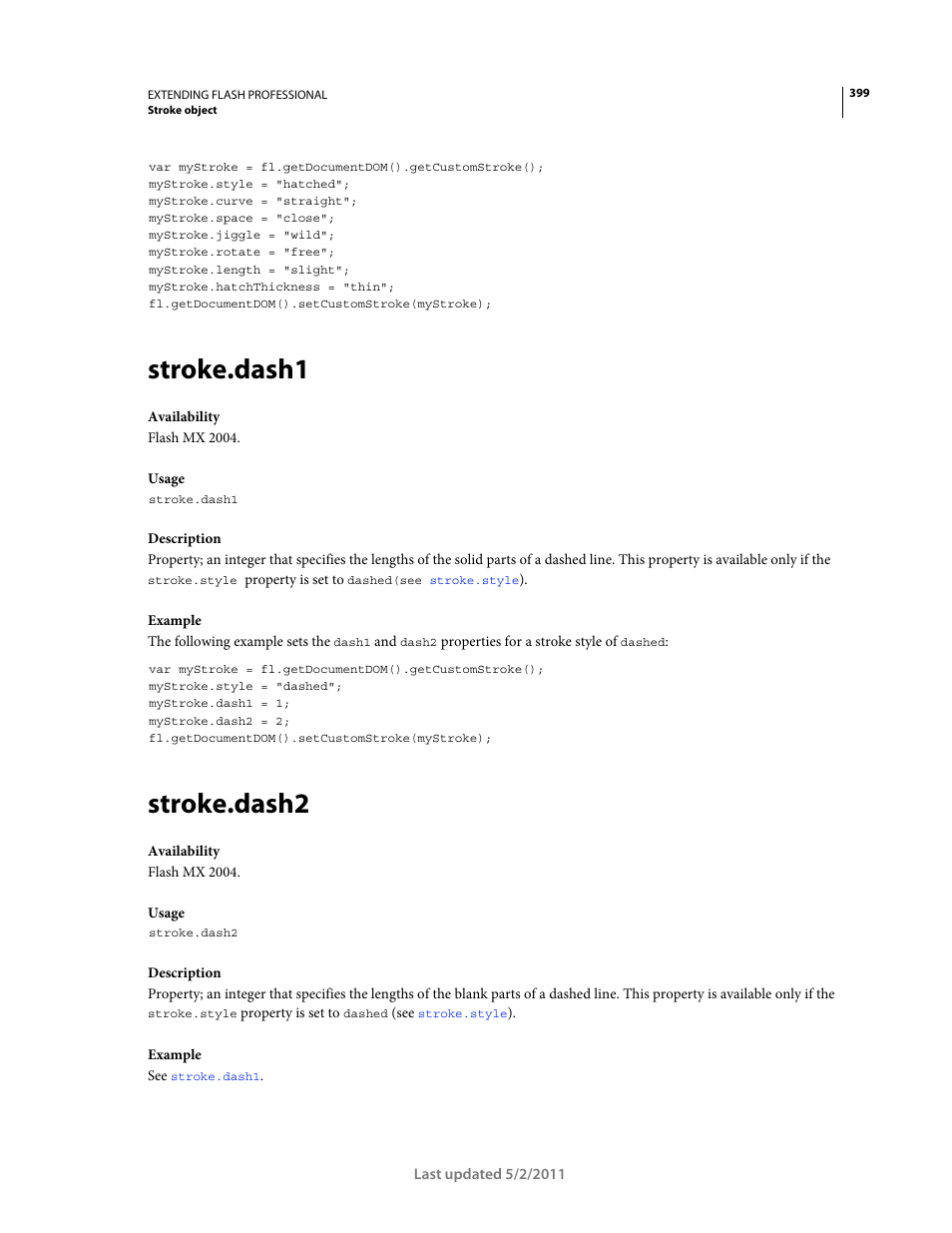 Stroke.dash1, Stroke.dash2 | Adobe Extending Flash Professional CS5 User Manual | Page 421 / 565