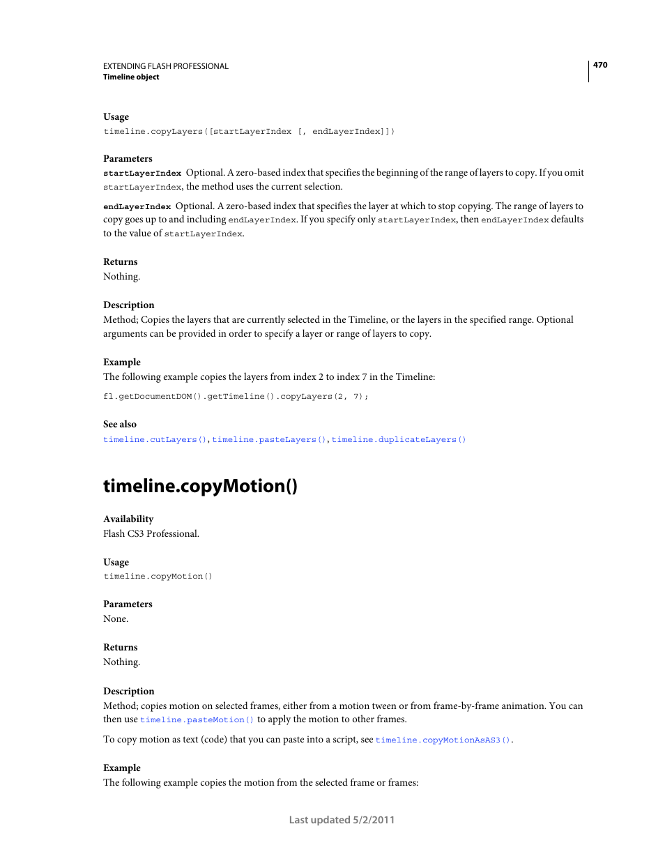 Timeline.copymotion() | Adobe Extending Flash Professional CS5 User Manual | Page 492 / 565