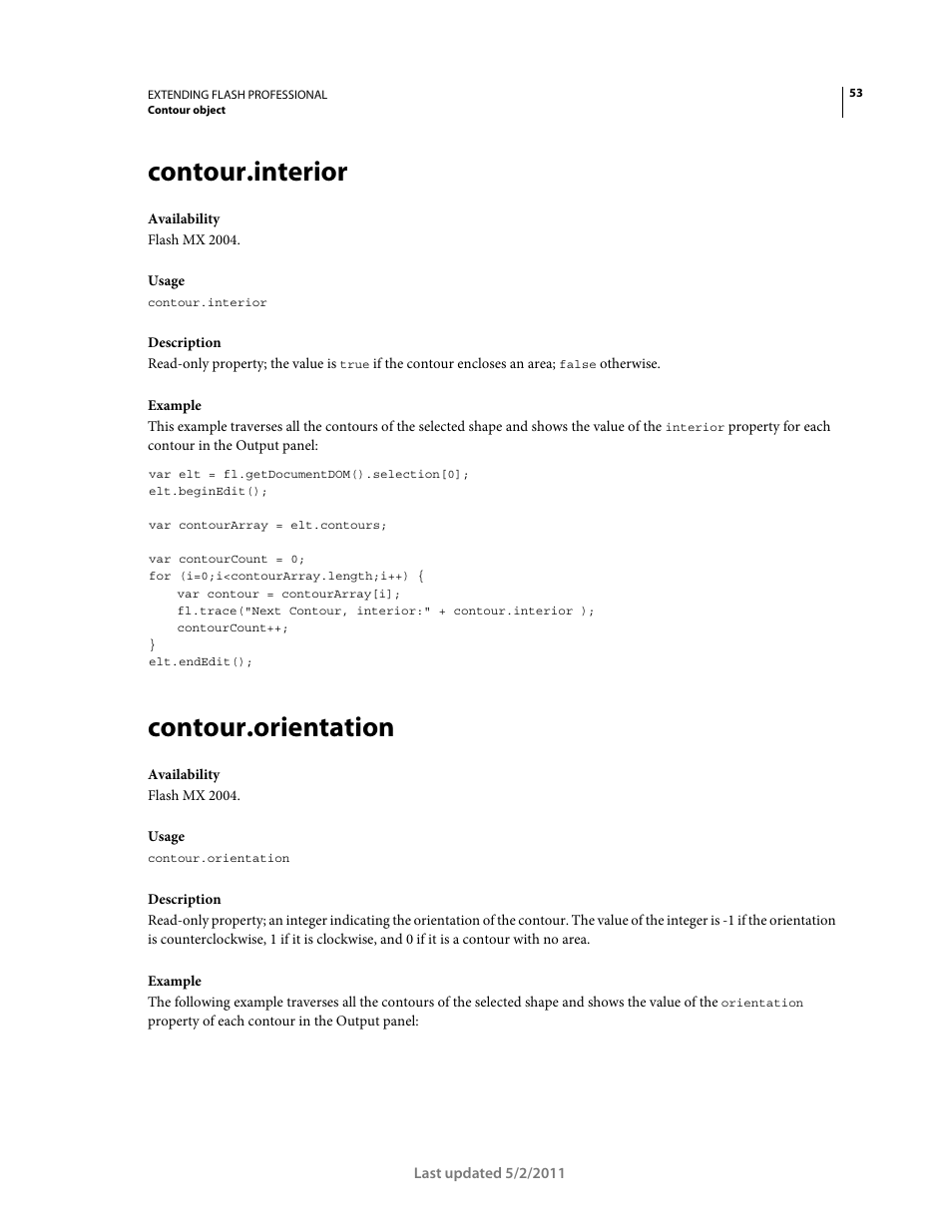 Contour.interior, Contour.orientation | Adobe Extending Flash Professional CS5 User Manual | Page 75 / 565