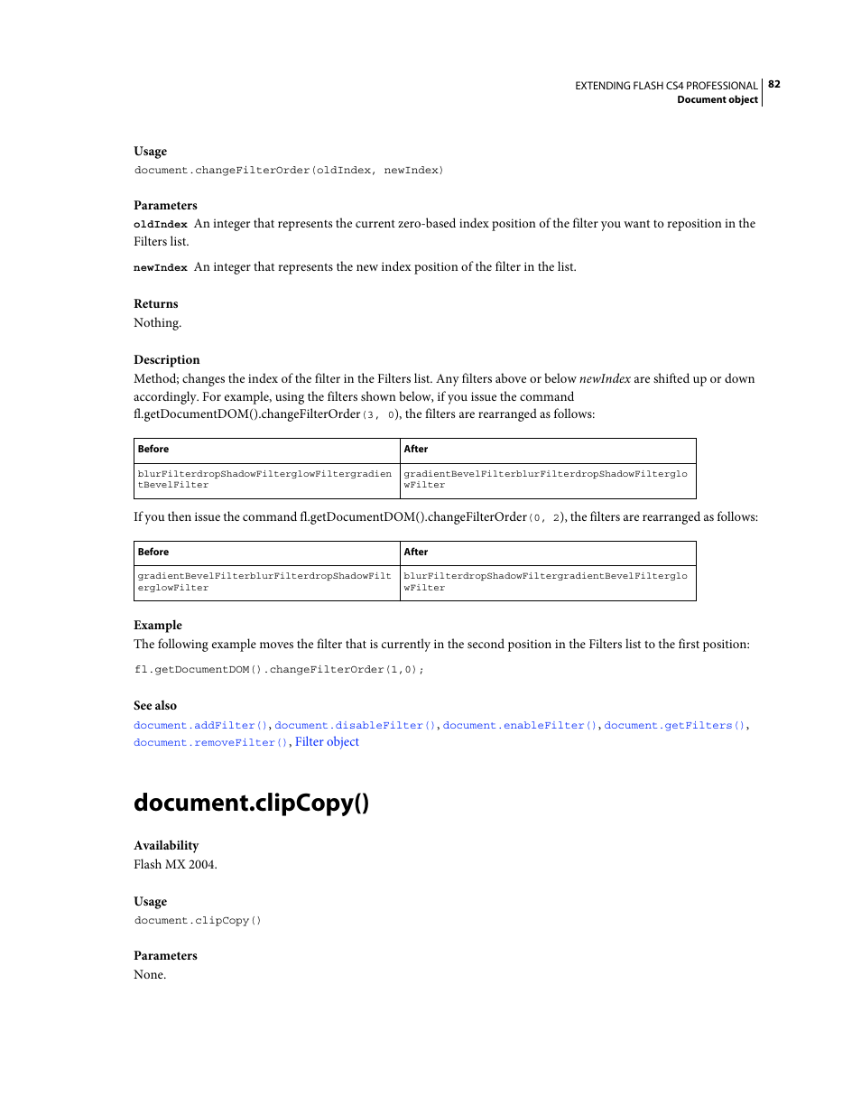 Document.clipcopy() | Adobe Extending Flash Professional CS4 User Manual | Page 104 / 560