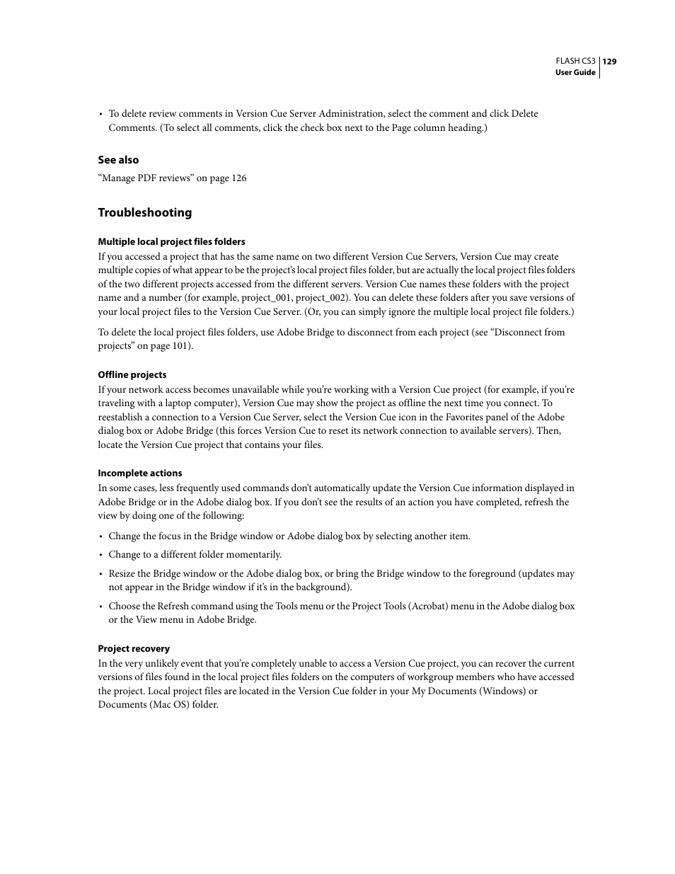 Troubleshooting | Adobe Flash Professional CS3 User Manual | Page 135 / 527