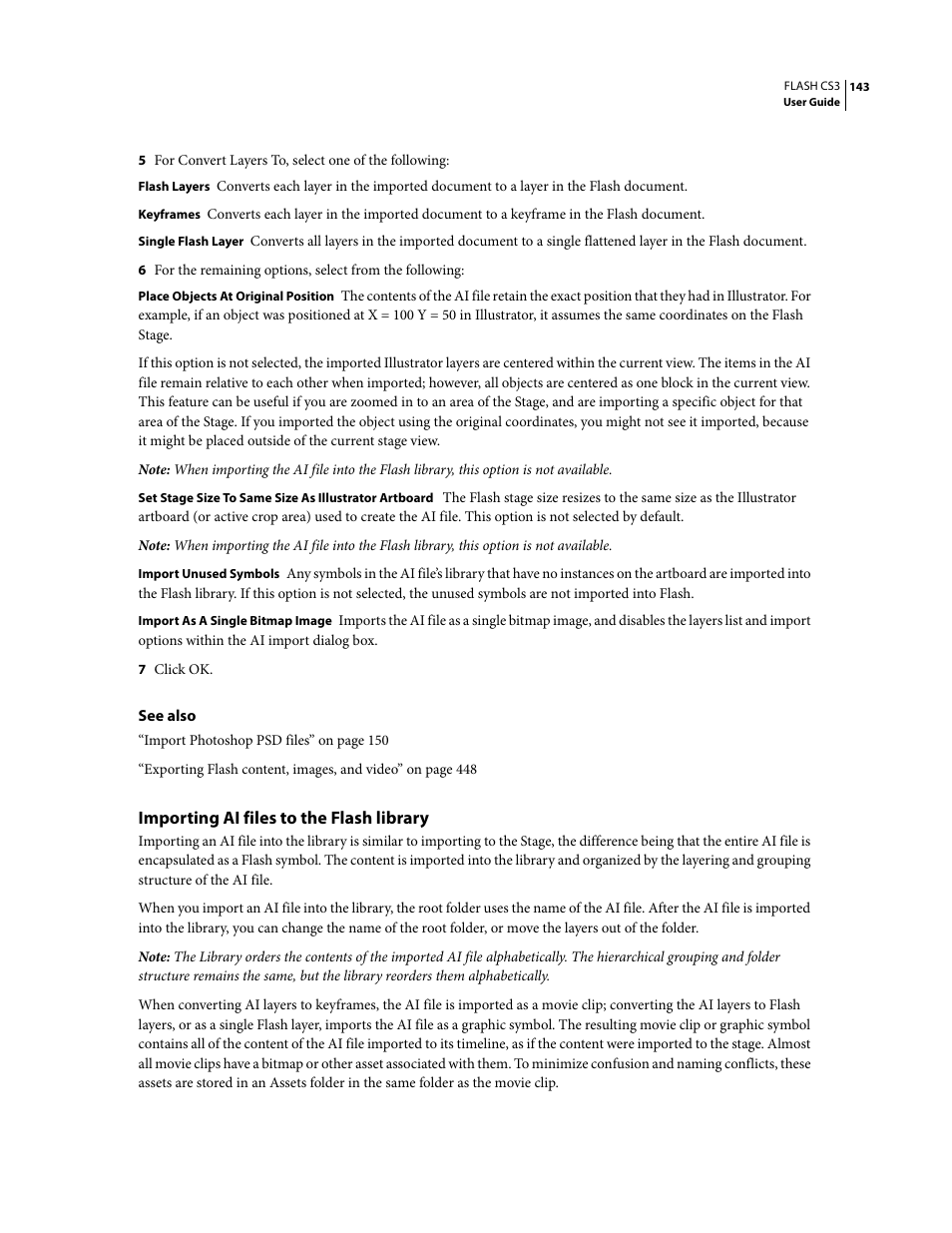 Importing ai files to the flash library | Adobe Flash Professional CS3 User Manual | Page 149 / 527