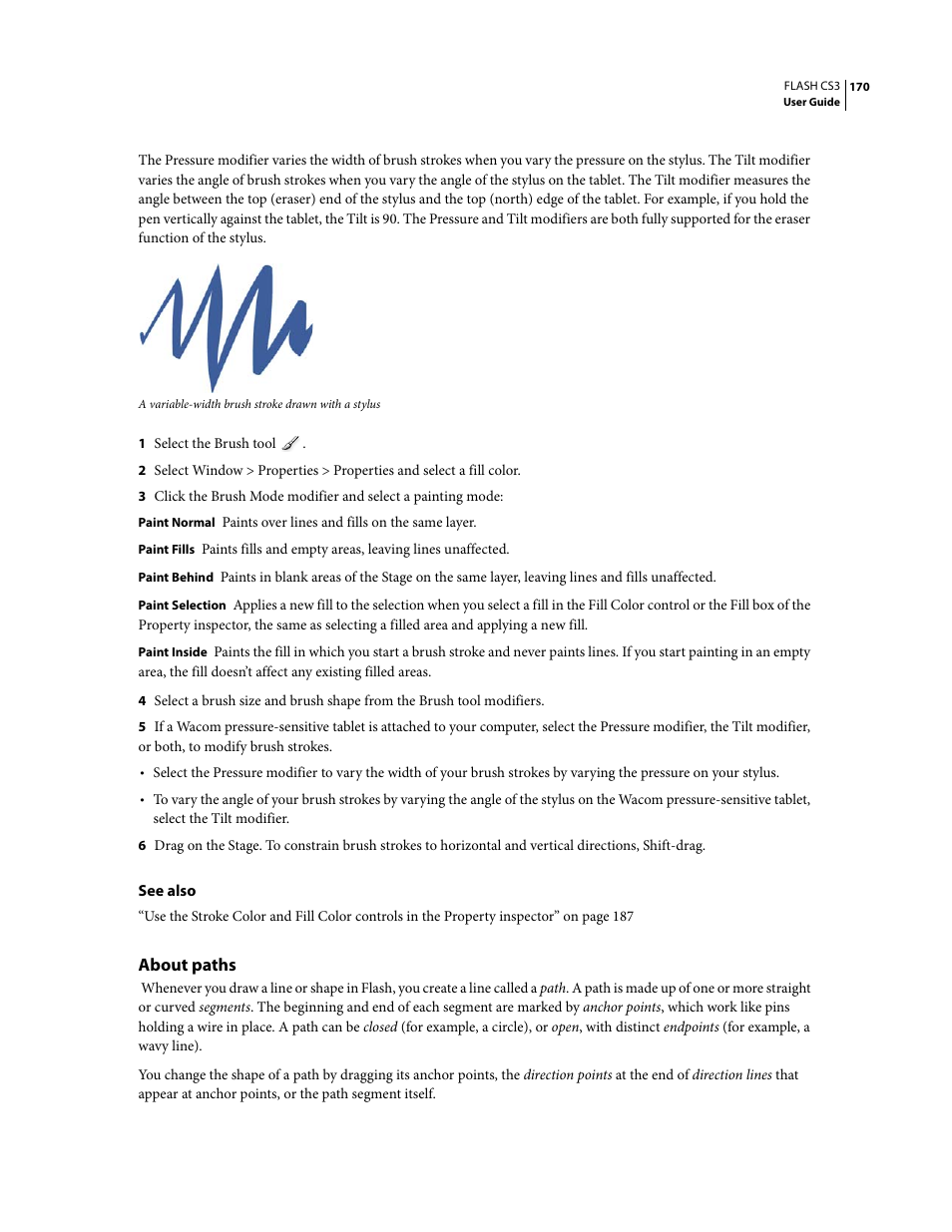About paths | Adobe Flash Professional CS3 User Manual | Page 176 / 527