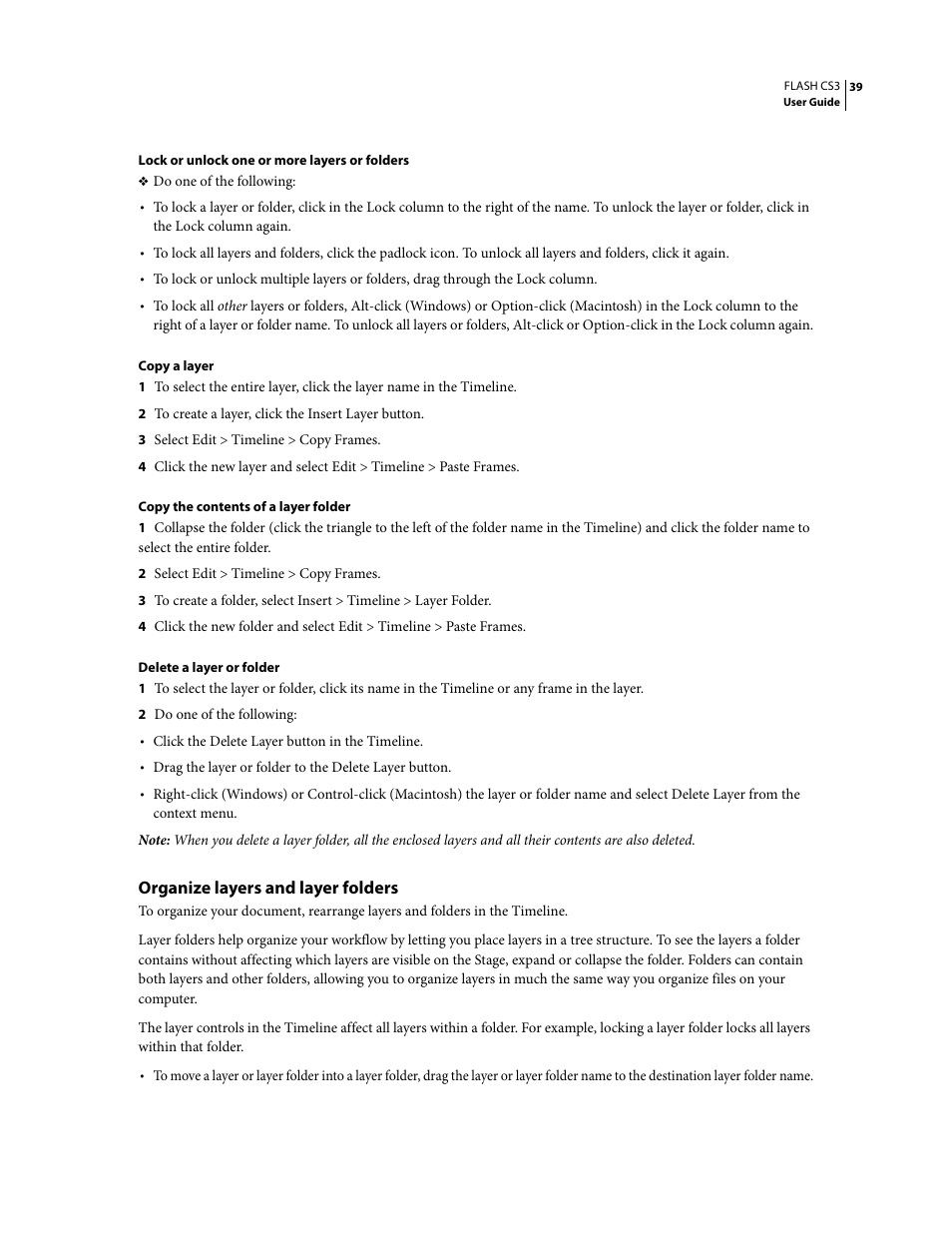 Organize layers and layer folders | Adobe Flash Professional CS3 User Manual | Page 45 / 527