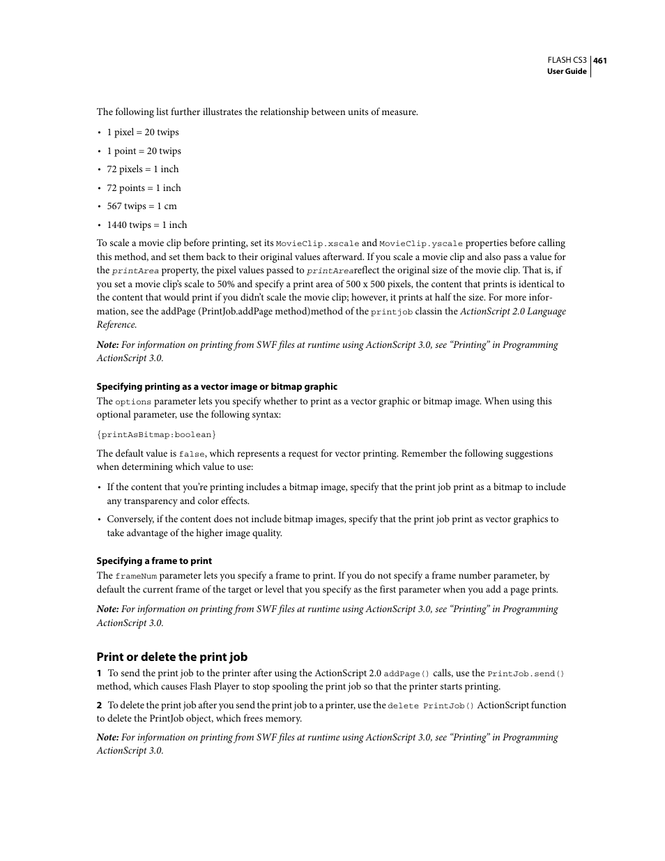 Print or delete the print job | Adobe Flash Professional CS3 User Manual | Page 467 / 527