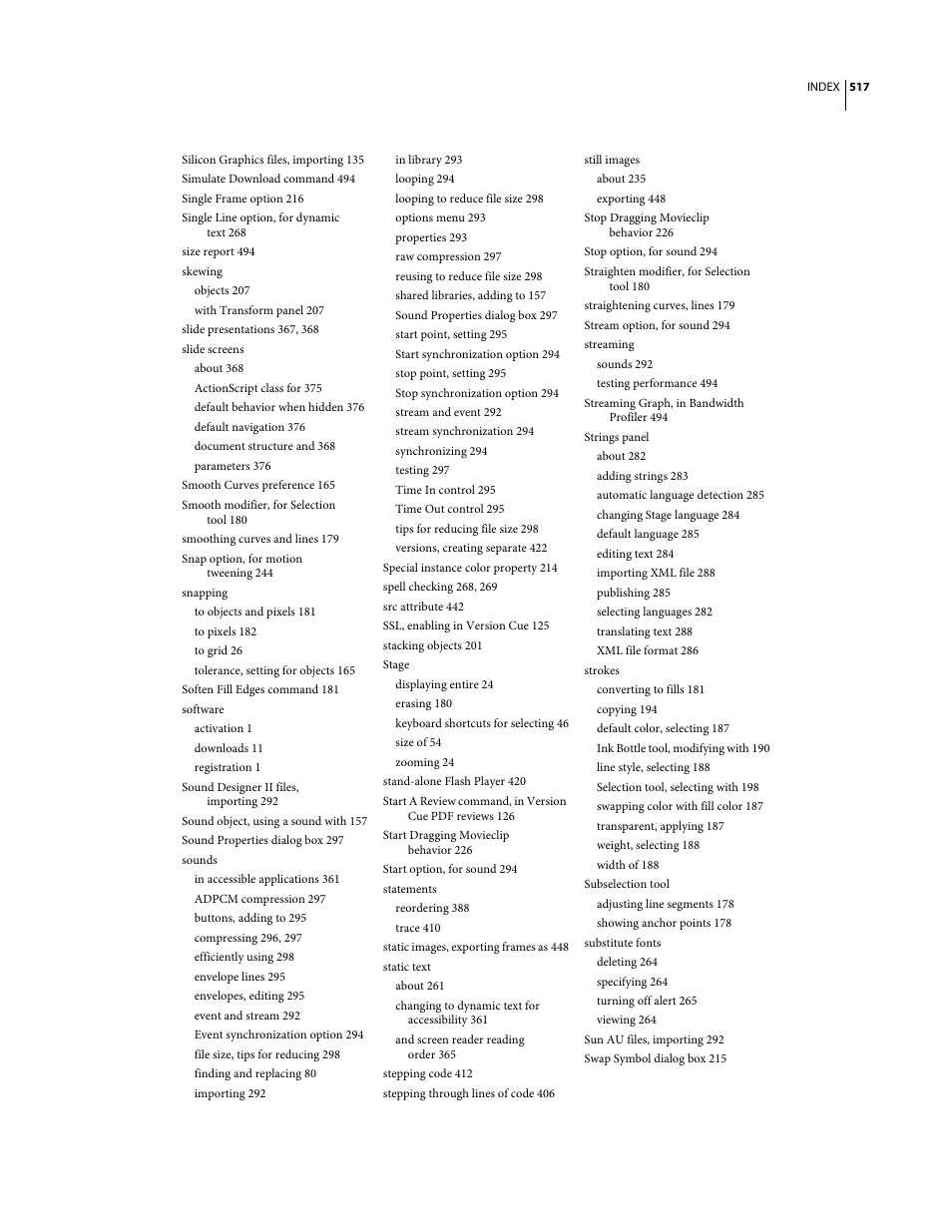 Adobe Flash Professional CS3 User Manual | Page 523 / 527
