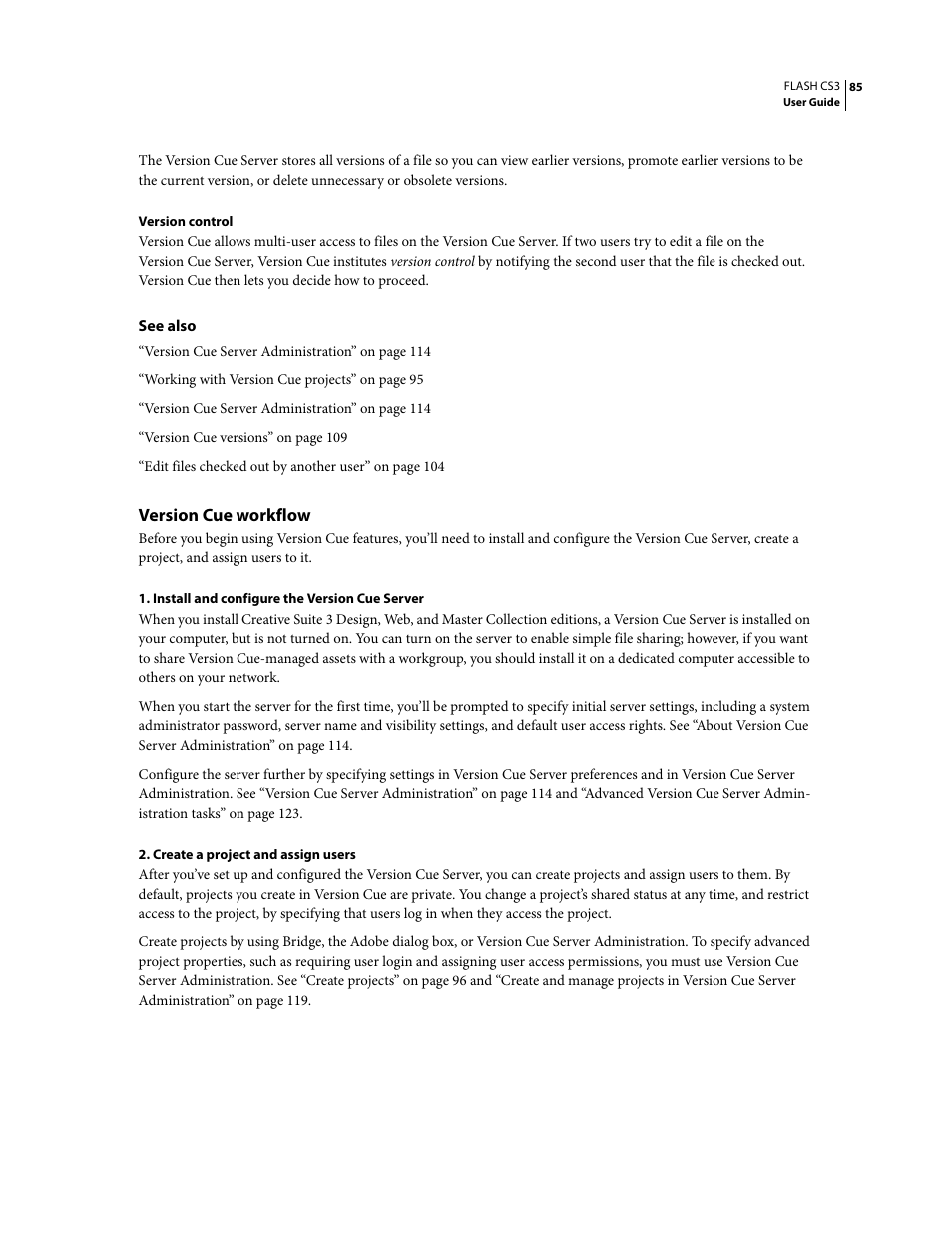 Version cue workflow | Adobe Flash Professional CS3 User Manual | Page 91 / 527