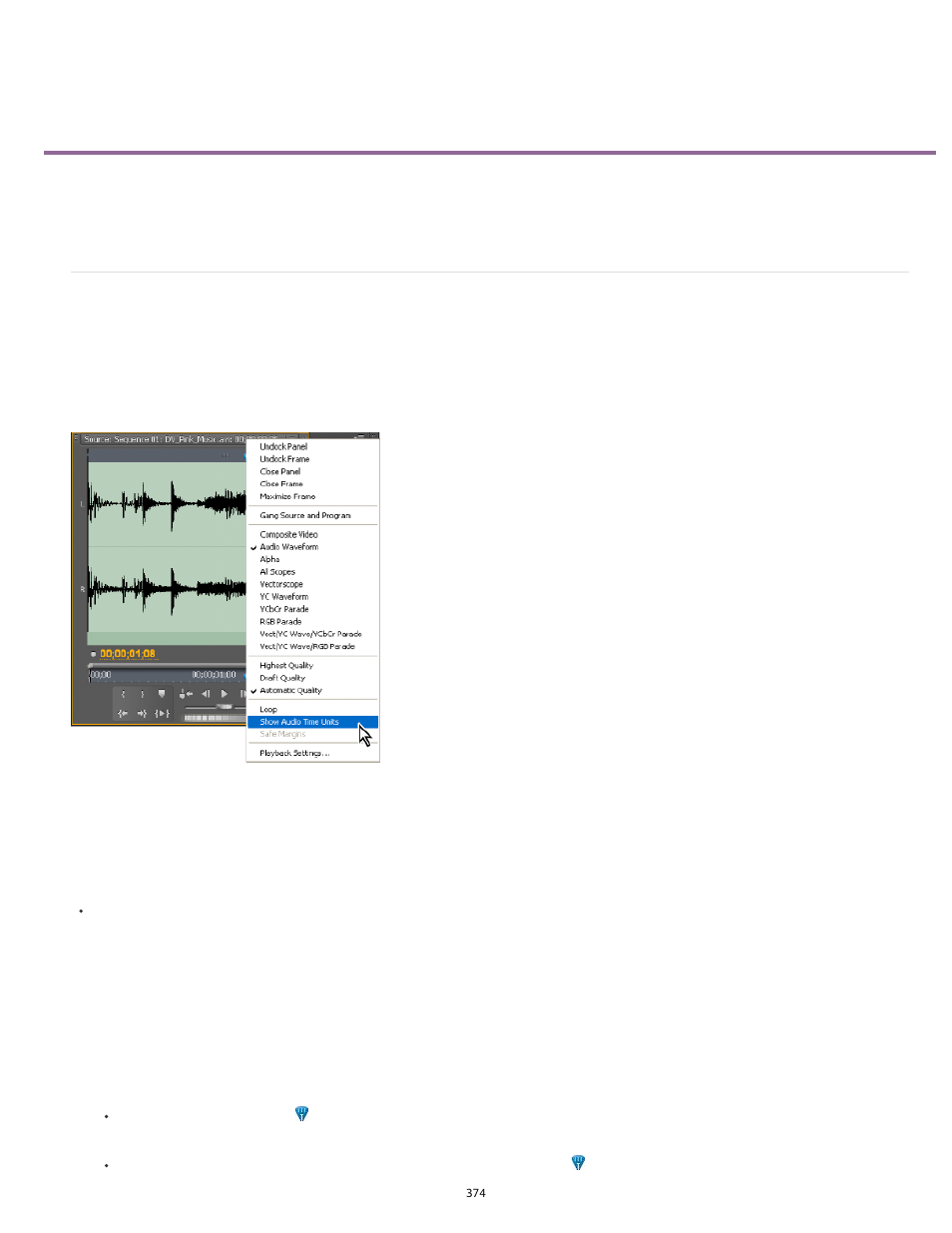 Editing audio in a timeline panel | Adobe Premiere Pro CC v.7.xx User Manual | Page 371 / 575