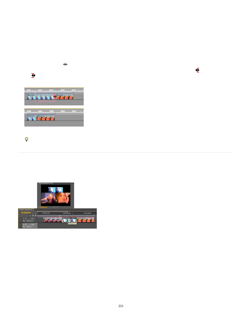 Make slip and slide edits | Adobe Premiere Pro CS6 User Manual | Page 225 / 485