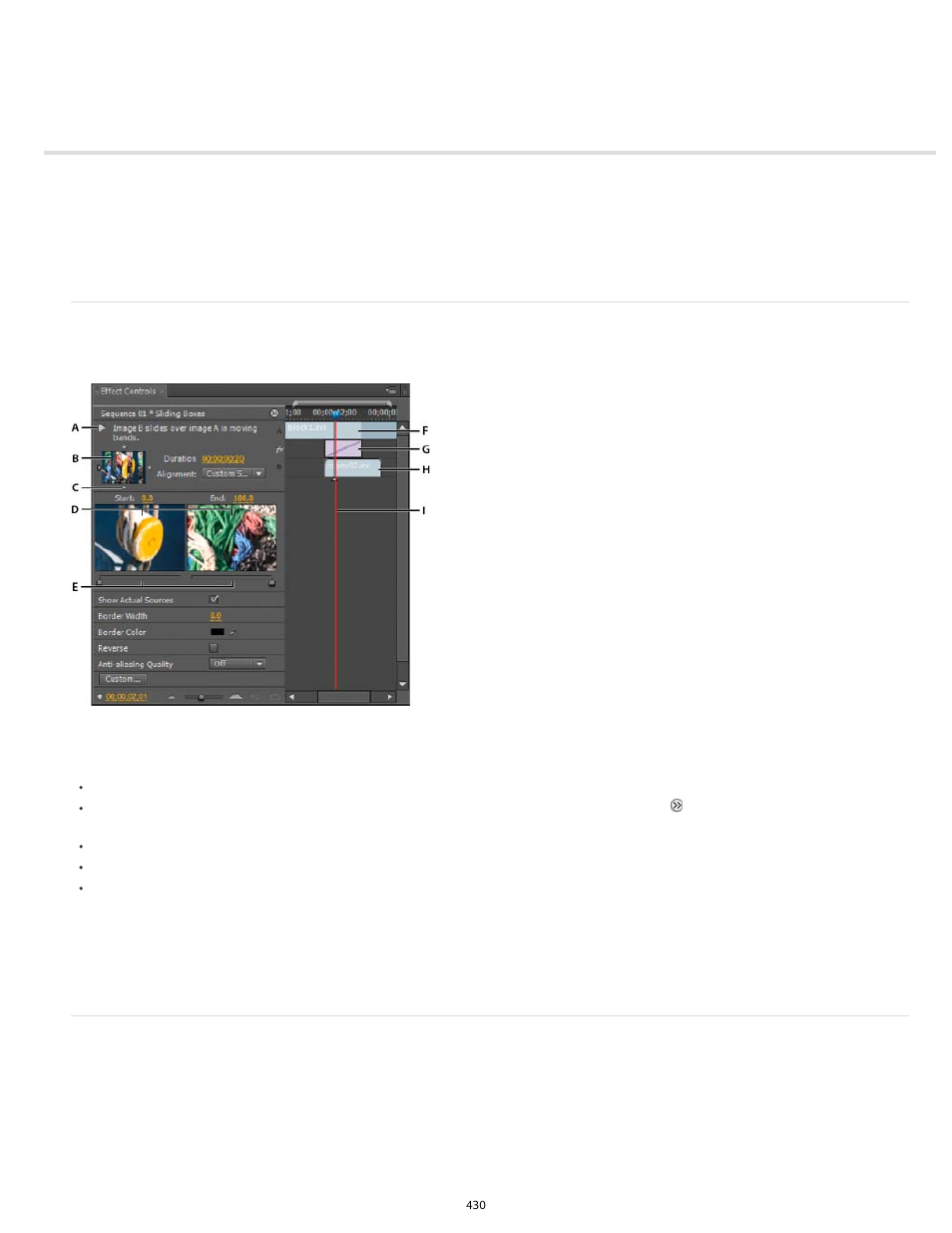 Modifying and customizing transitions | Adobe Premiere Pro CS6 User Manual | Page 434 / 485