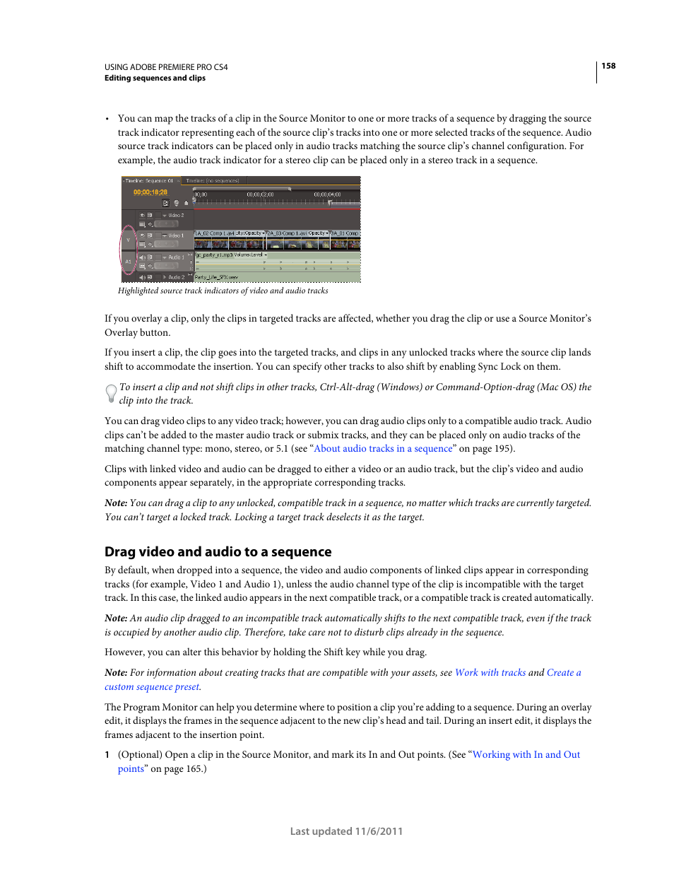 Drag video and audio to a sequence | Adobe Premiere Pro CS4 User Manual | Page 164 / 491