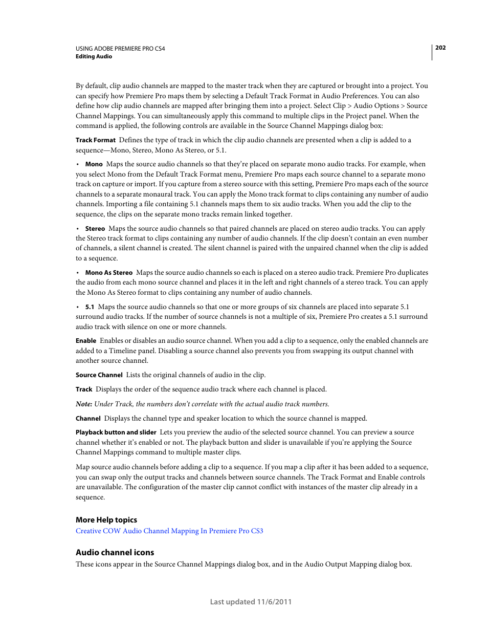 Audio channel icons | Adobe Premiere Pro CS4 User Manual | Page 208 / 491